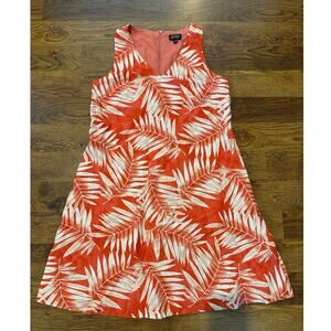 Jones New York Palm Print Linen Blend Dress – Red/Orange | Women’s Sz S NWOT